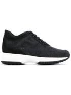 Hogan Glittery Platform Sneakers - Black