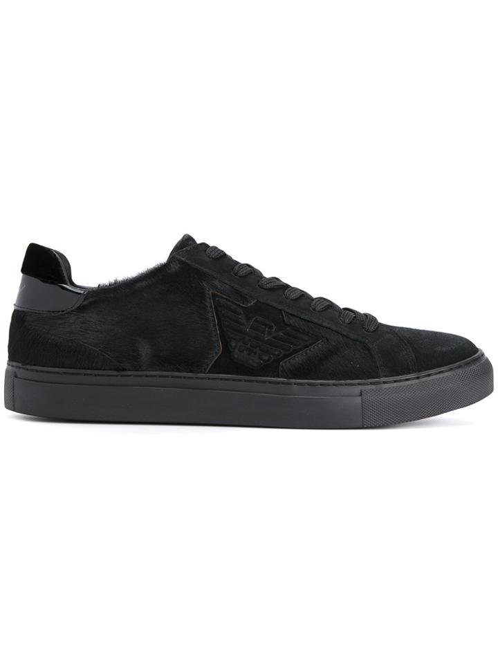 Emporio Armani Fur Logo Sneakers - Black