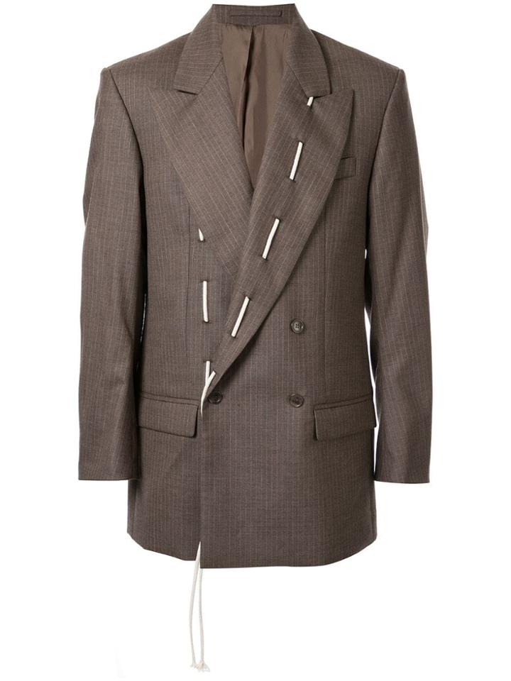 Hed Mayner Stitched Lapel Blazer - Brown