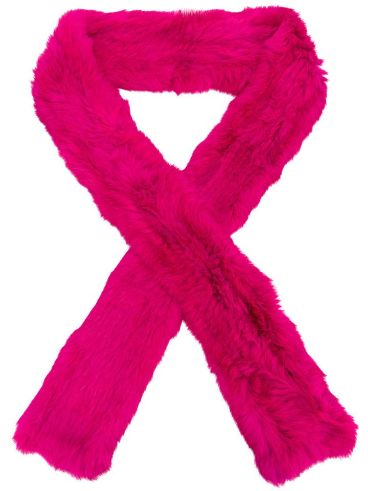 Yves Salomon Four Lapin Scarf - Pink & Purple