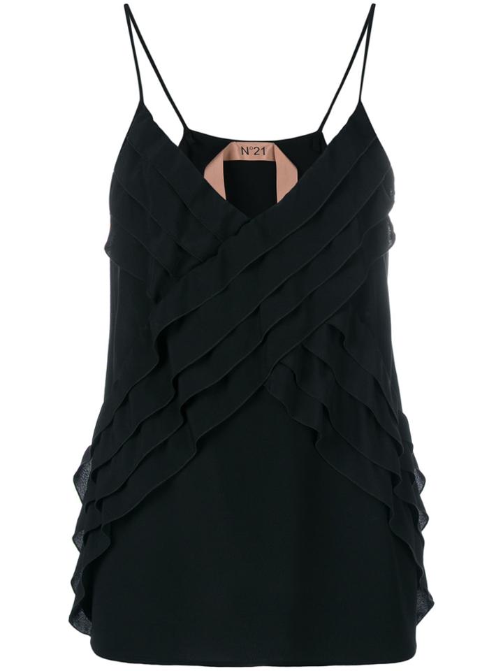 No21 Ruffled Strappy Blouse - Black