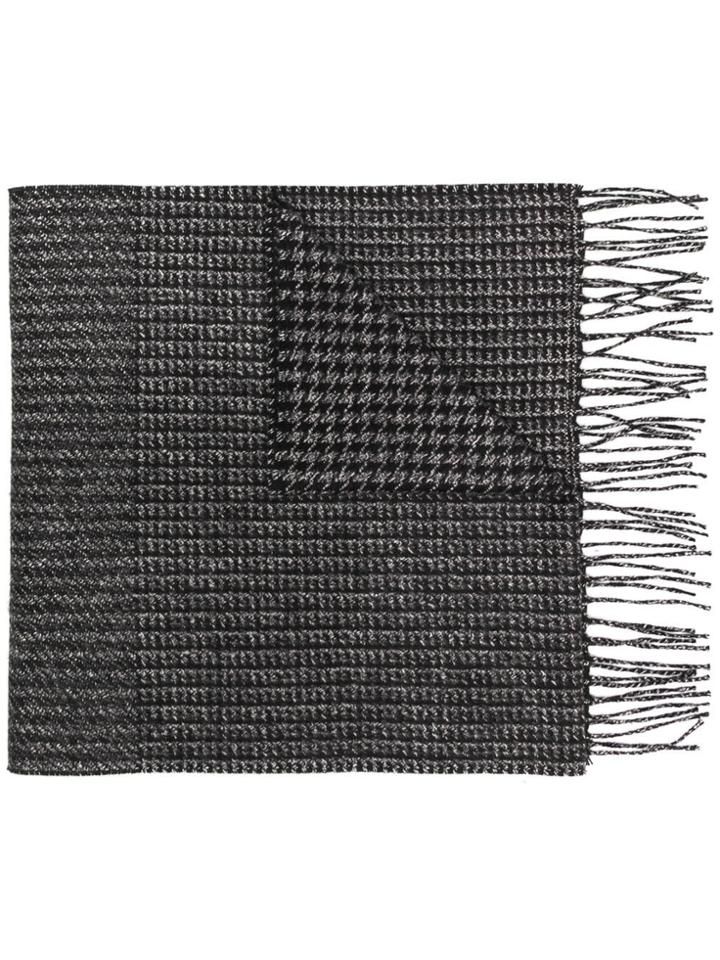 Salvatore Ferragamo Striped Scarf - Black