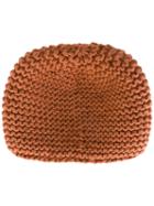 Telfar Knit Beanie, Men's, Brown, Cotton