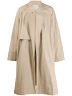 Ambush Oversized Collarless Trench Coat - Neutrals
