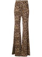 Rosetta Getty Flared Leopard Print Trousers - Brown