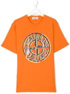 Stone Island Junior Logo Print T-shirt - Yellow & Orange