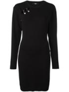 Versus Safety Pin Detail Dress, Women's, Size: 38, Black, Viscose/polyester