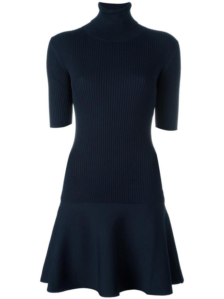 Michael Michael Kors Flared Rib Dress, Women's, Size: Xs, Blue, Nylon/viscose