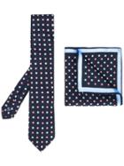 Fefè Button Print Tie And Handkerchief Set - Blue