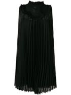 Prada Pleated Frill Bib Dress - Black
