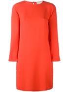 Erika Cavallini Side Slit Shift Dress, Women's, Size: 40, Red, Acetate/viscose