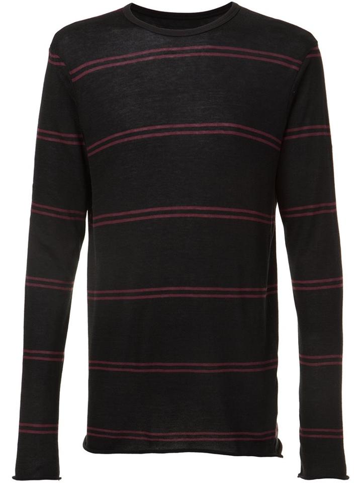 Amiri Double Stripe Longsleeved T-shirt, Men's, Size: Small, Black, Cotton/cashmere
