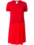Semicouture Knitted Panel Dress - Red