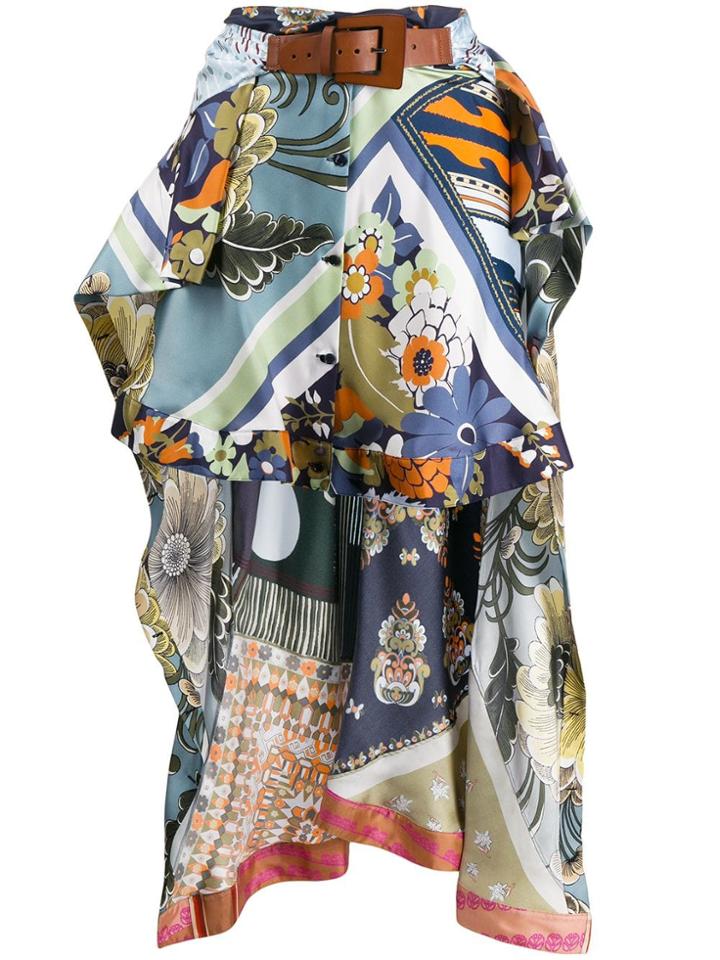 Chloé Printed Asymmetric Skirt - Blue