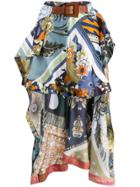 Chloé Printed Asymmetric Skirt - Blue