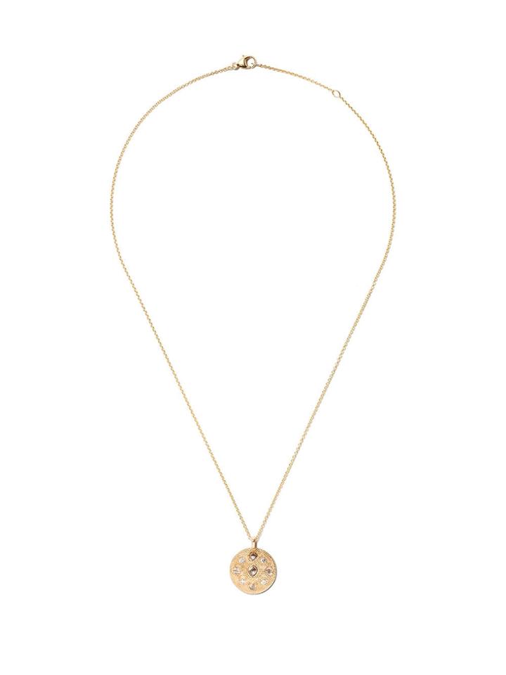 De Beers 18kt Yellow Gold Talisman Medal Diamond Small Necklace