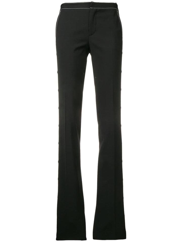Red Valentino Contrast Stitch Bootleg Trousers - Black