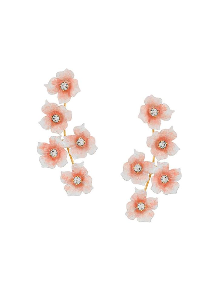 Jennifer Behr Flower Pendant Earrings - White