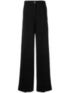 Pt01 High-waisted Palazzo Trousers - Black