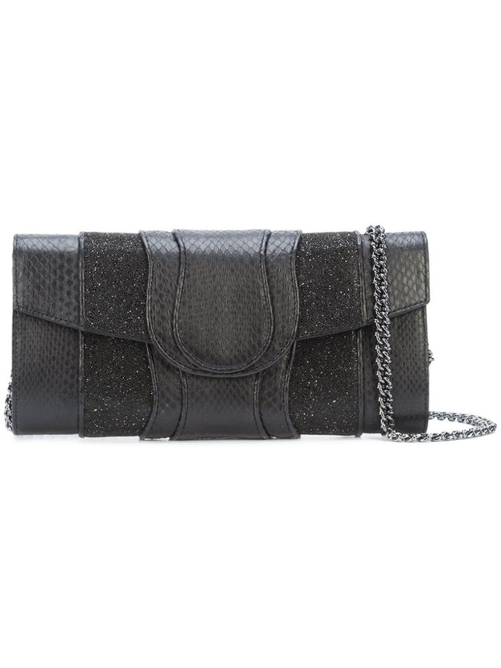 Khirma Eliazov Khirma X Swarovski Embellished Flap Clutch - Black