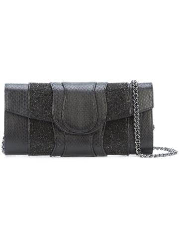 Khirma Eliazov Khirma X Swarovski Embellished Flap Clutch - Black