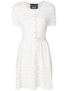 Boutique Moschino Frill Detail Ribbed Dress - White