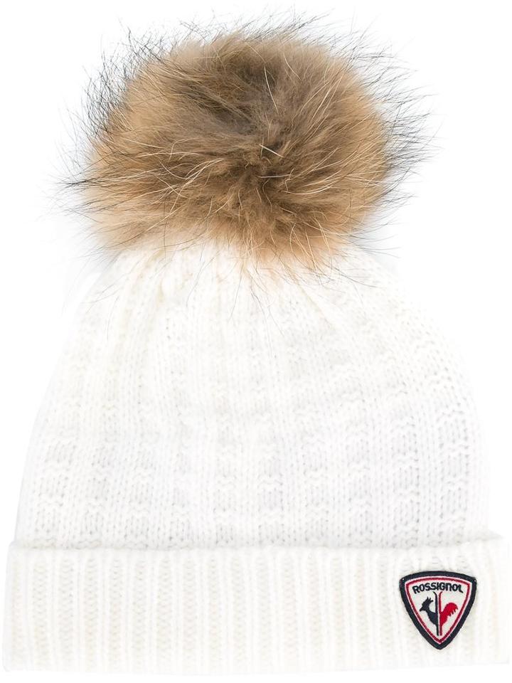 Rossignol 'eden' Pom-pom Hat, Women's, White, Acrylic/polyester/racoon Fur