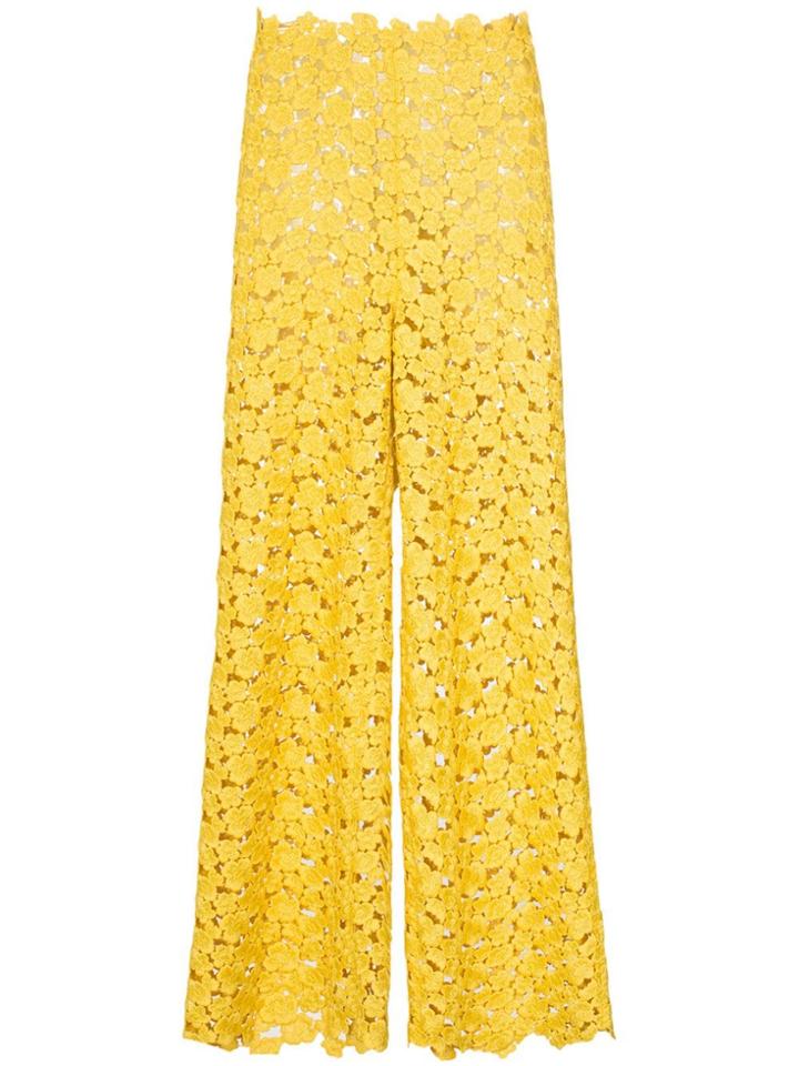 Rosie Assoulin High-waisted Lace Trousers - Yellow