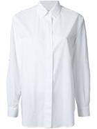 Closed Hidden Button Shirt, Women's, Size: Medium, White, Cotton