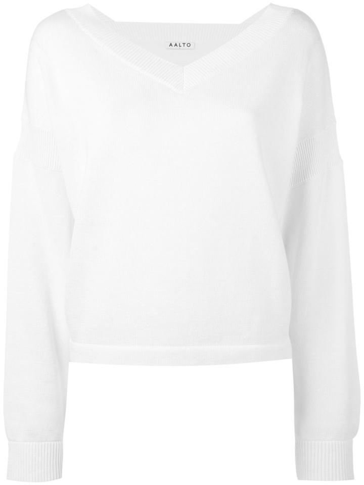 Aalto - V-neck Jumper - Women - Cotton/cashmere - 36, Women's, White, Cotton/cashmere