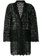 Boutique Moschino - Broderie Anglaise Jacket - Women - Polyester/acetate/viscose - 44, Black, Polyester/acetate/viscose