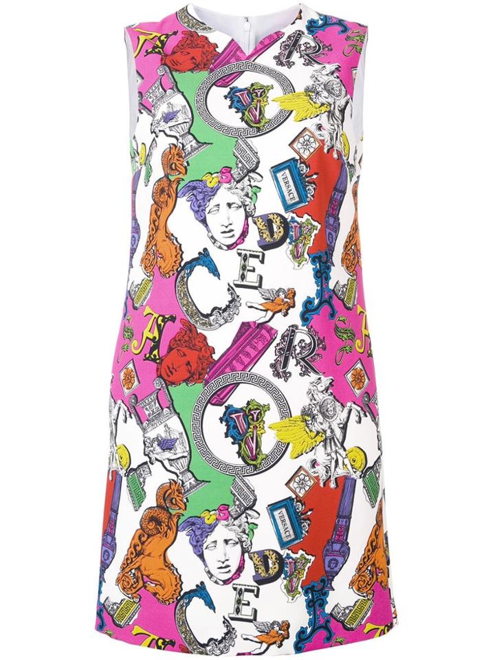 Versace Iconic Motifs Print Dress - Pink