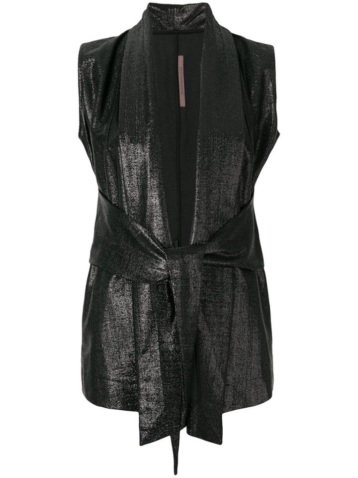 Rick Owens Lilies Draped Front Gilet - Black
