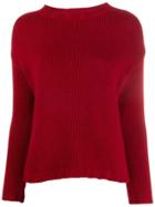 Aragona Long-sleeve Fitted Sweater - Red