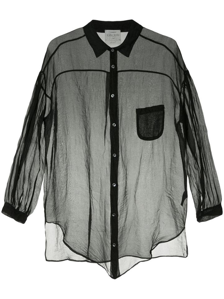 Forte Forte Chest Pocket Sheer Shirt - Black