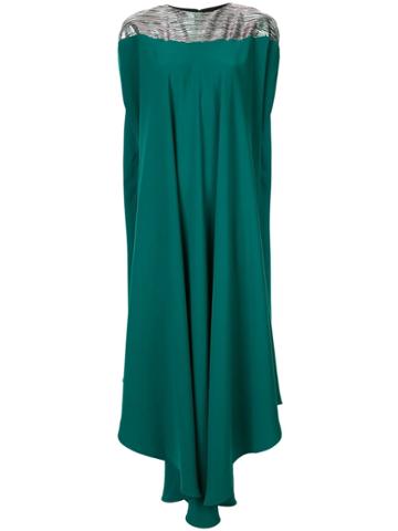 Dima Ayad Contrast Flared Midi Dress - Green