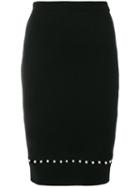 Givenchy - Faux Pearl Trim Skirt - Women - Silk/cashmere/wool - L, Black, Silk/cashmere/wool