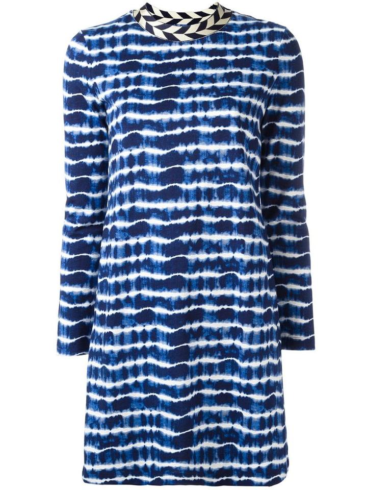 Tory Burch Longsleeved Striped Dress, Women's, Size: Small, Blue, Cotton/viscose/polyamide/spandex/elastane