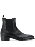 Alexander Mcqueen Textured Ankle Boots - Black