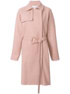 Carven Belted Coat - Pink & Purple