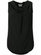 Boutique Moschino Cowl Neck Tie Top, Women's, Size: 44, Black, Silk/rayon