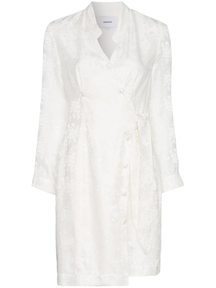 Nanushka Suren V-neck Silk Wrap Dress - White