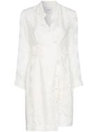 Nanushka Suren V-neck Silk Wrap Dress - White