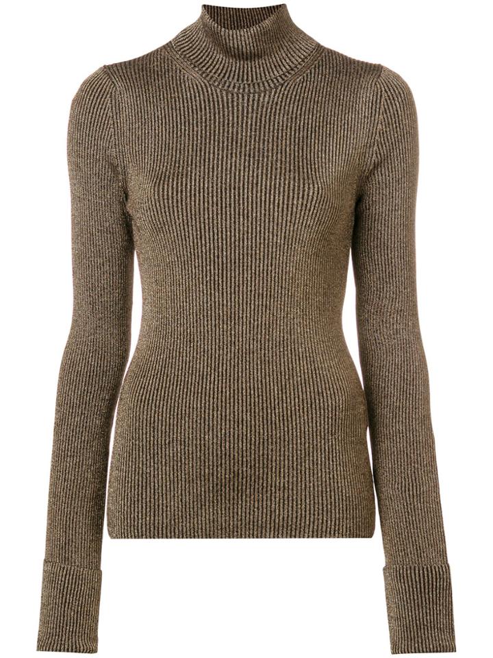 Roberto Cavalli Roll Neck Sweater - Metallic