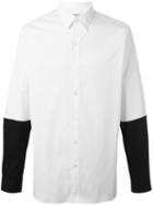 Ports 1961 Contrast Longsleeved Shirt, Men's, Size: 41, White, Cotton/spandex/elastane/polyamide