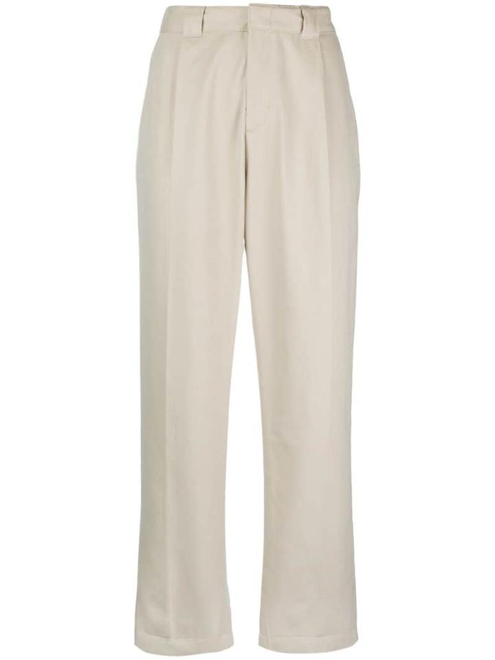 Tommy Jeans Cropped Straight-leg Trousers - Neutrals