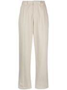 Tommy Jeans Cropped Straight-leg Trousers - Neutrals