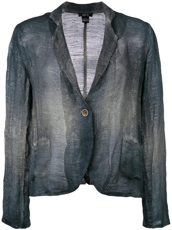 Avant Toi Overdyed Single Breasted Jacket, Women's, Size: Medium, Blue, Cotton/linen/flax