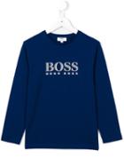 Boss Kids Logo Print T-shirt, Boy's, Size: 10 Yrs, Blue