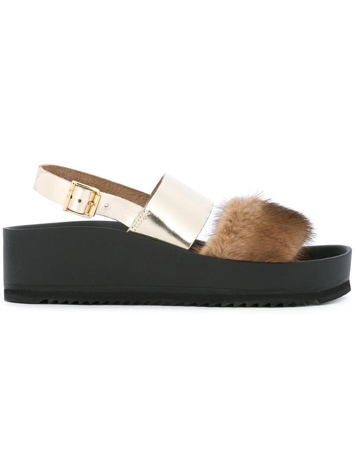 P.a.r.o.s.h. Fur-embellished Sandals